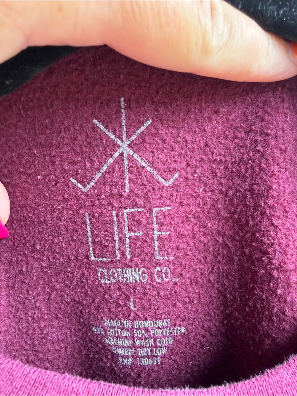 Maroon Celestial Graphic Sun & Moon Crewneck Boho Festival Sweatshirt Size L - Picture 4 of 5